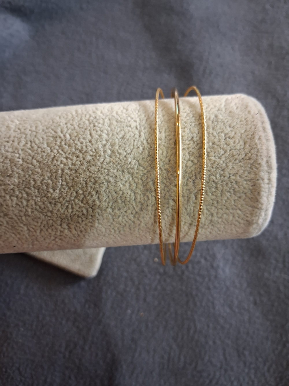 Elegant Gold-Tone Thin Triple Strand  Bracelet